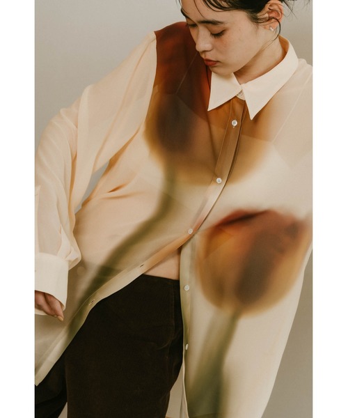 Knuth Marf フラワープリントシアーシャツ Knuth Marf - flower print sheer shirt / フラワープリント