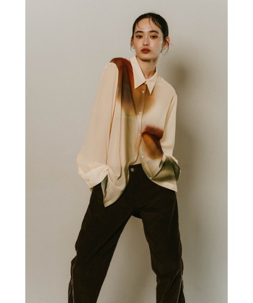 flower print sheer shirt (unisex)（シャツ/ブラウス）｜Knuth