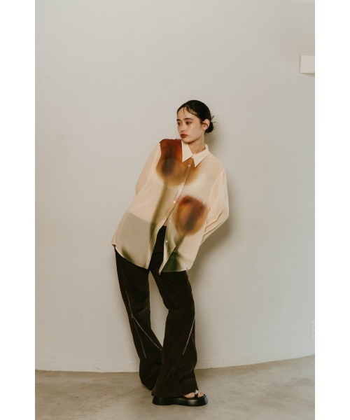 トップス Knuth Marf flower print sheer shirt Knuth Marf - flower print sheer shirt / フラワープリント