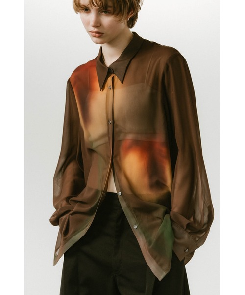 Knuth Marf（クヌースマーフ）の「flower print sheer shirt (unisex)（シャツ/ブラウス・レディース・ブラウン/イエロー/ブルー・SMALL/MEDIUM）」の15枚目の写真