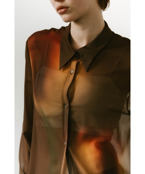 Knuth Marf（クヌースマーフ）の「flower print sheer shirt (unisex)（シャツ/ブラウス・レディース・ブラウン/イエロー/ブルー・SMALL/MEDIUM）」の17枚目の写真