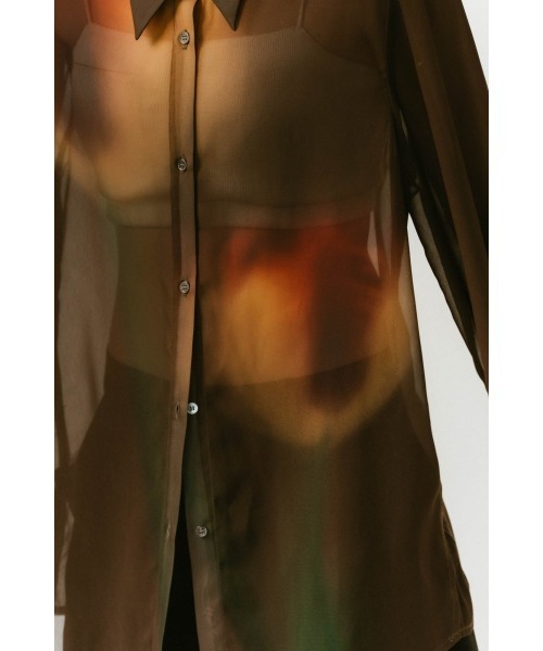 Knuth Marf（クヌースマーフ）の「flower print sheer shirt (unisex)（シャツ/ブラウス・レディース・ブラウン/イエロー/ブルー・SMALL/MEDIUM）」の18枚目の写真