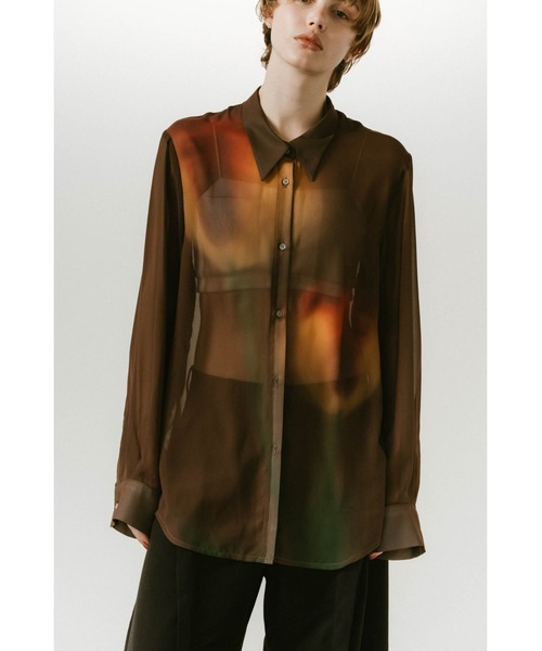 Knuth Marf（クヌースマーフ）の「flower print sheer shirt (unisex)（シャツ/ブラウス・レディース・ブラウン/イエロー/ブルー・SMALL/MEDIUM）」の19枚目の写真