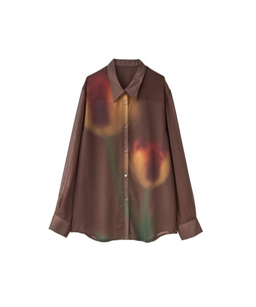 Knuth Marf（クヌースマーフ）の「flower print sheer shirt (unisex)（シャツ/ブラウス・レディース・ブラウン/イエロー/ブルー・SMALL/MEDIUM）」の20枚目の写真