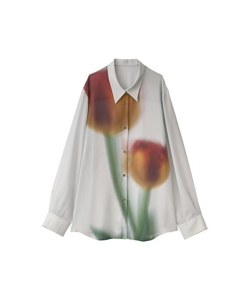 ブラウス シャツ Knuth Marf flower print sheer shirt(unisex) レディース Cassette Chart｜Knuth Marf/flower print sheer shirt 花柄