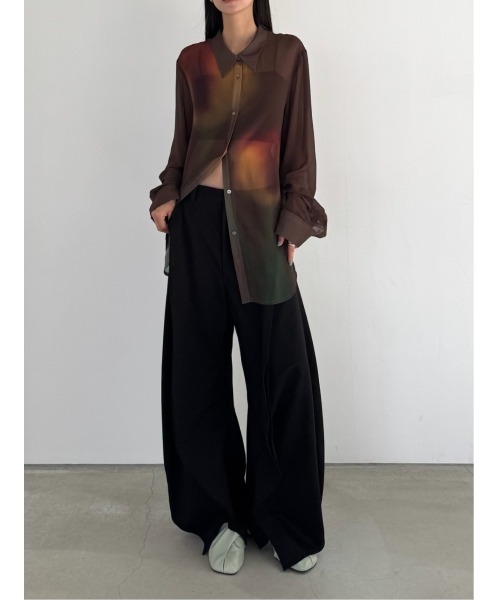 flower print sheer shirt (unisex)（シャツ/ブラウス）｜Knuth
