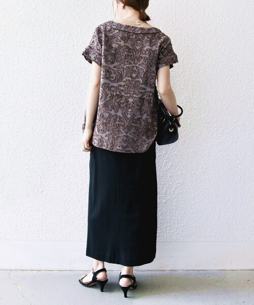 SHIPS any＜手洗い可能＞メッシュジャカード カフタ ンスキッパーブラウス SHIPS any:〈手洗い可能〉メッシュ ジャカード カフタン