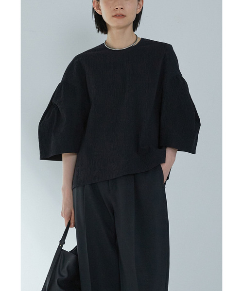 1er Arrondissement（プルミエアロンディスモン）の「コットンサッカーランタンブラウス（シャツ/ブラウス・レディース・ブラック系その他3/オフホワイト・38/36）」の4枚目の写真