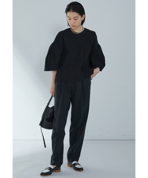 1er Arrondissement（プルミエアロンディスモン）の「コットンサッカーランタンブラウス（シャツ/ブラウス・レディース・ブラック系その他3/オフホワイト・38/36）」の5枚目の写真