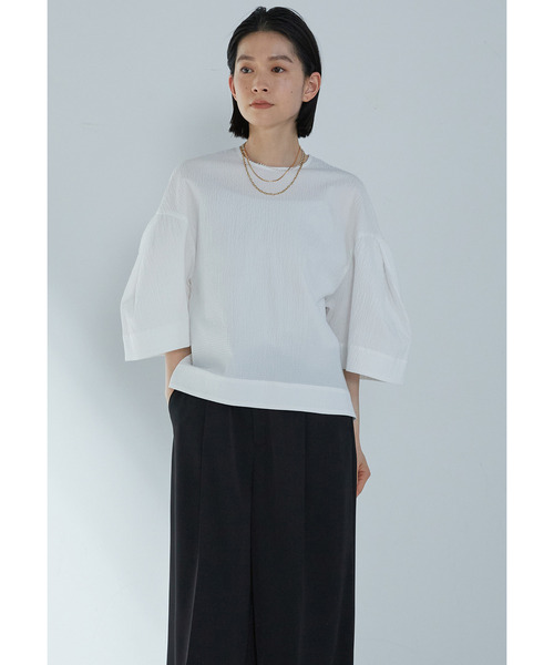 1er Arrondissement（プルミエアロンディスモン）の「コットンサッカーランタンブラウス（シャツ/ブラウス・レディース・ブラック系その他3/オフホワイト・38/36）」の11枚目の写真