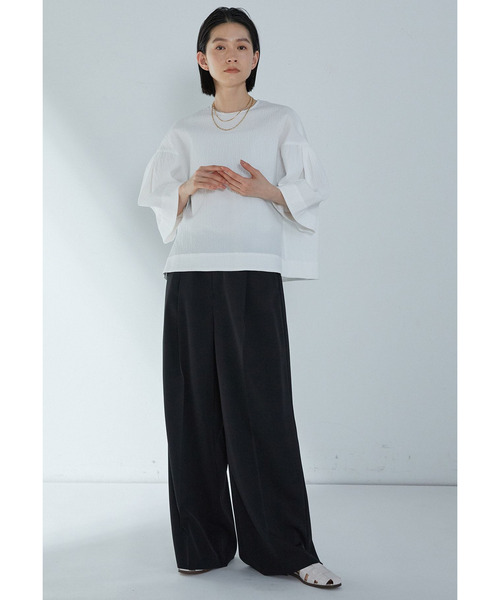 1er Arrondissement（プルミエアロンディスモン）の「コットンサッカーランタンブラウス（シャツ/ブラウス・レディース・ブラック系その他3/オフホワイト・38/36）」の13枚目の写真