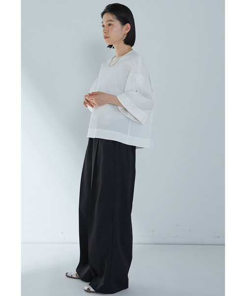 1er Arrondissement（プルミエアロンディスモン）の「コットンサッカーランタンブラウス（シャツ/ブラウス・レディース・ブラック系その他3/オフホワイト・38/36）」の14枚目の写真