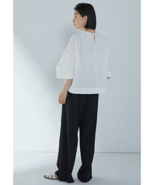 1er Arrondissement（プルミエアロンディスモン）の「コットンサッカーランタンブラウス（シャツ/ブラウス・レディース・ブラック系その他3/オフホワイト・38/36）」の15枚目の写真