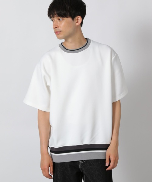LAKOLE(ラコレ)の「裾ラインリブT/491579(Tシャツ/カットソー・メンズ・ブラック/ブルー/ホワイト・MEDIUM/LARGE/X-LARGE)」の1枚目の写真