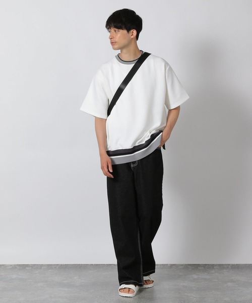 LAKOLE(ラコレ)の「裾ラインリブT/491579(Tシャツ/カットソー・メンズ・ブラック/ブルー/ホワイト・MEDIUM/LARGE/X-LARGE)」の21枚目の写真