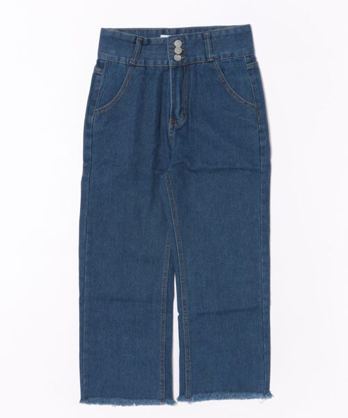 urge：（アージコロン ）の「【URGE：】ハイウエスト 切りっぱなし 裾フリンジ デニム パンツ（デニムパンツ・レディース・ブルー/ライトブルー・SMALL/MEDIUM/LARGE/X-LARGE）」の11枚目の写真