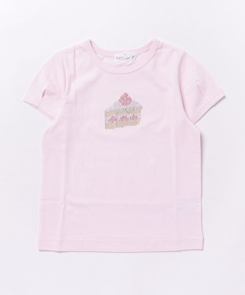 HAKKA KIDS（ハッカキッズ）の「シャーベットカラーラインストーン＆プリント接触冷感Tシャツ（Tシャツ/カットソー・キッズ・ライトブルー/イエロー/パープル/ホワイト/ピンク・S/M）」の5枚目の写真