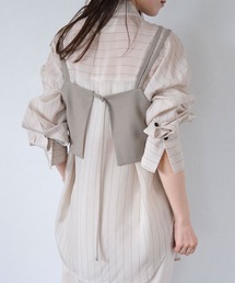 Reurie' | ダブルストラップビスチェ/double strap bustier　ベージュ　ブラック　カジュアル　きれいめ　レイヤード　クロップド丈(その他トップス)