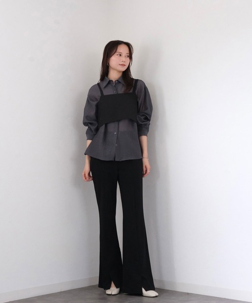 Reurie'（レウリィ）の「ダブルストラップビスチェ/double strap bustier　ベージュ　ブラック　カジュアル　きれいめ　レイヤード　クロップド丈（その他トップス・レディース・ブラック/ベージュ・FREE）」の15枚目の写真