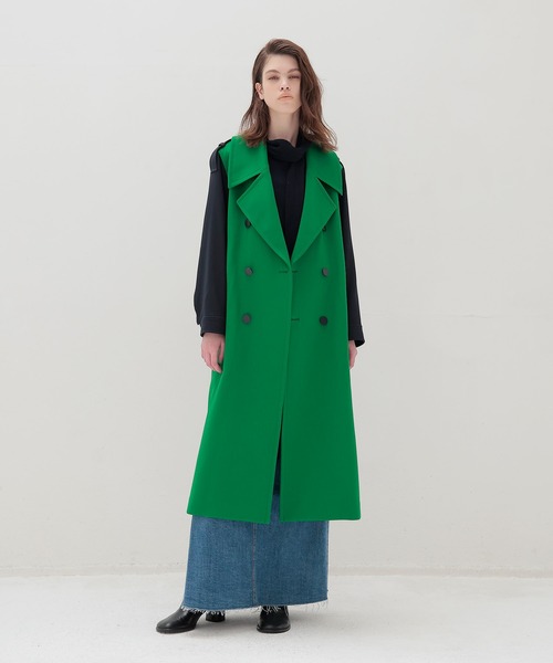 STUMBLY(スタンブリー)の「STUMBLY / Color Blocking Officer Trench Coat(カラーブロッキングオフィサートレンチコート 535-3252908)(トレンチコート・レディース・ネイビー/グリーン・36)」の3枚目の写真