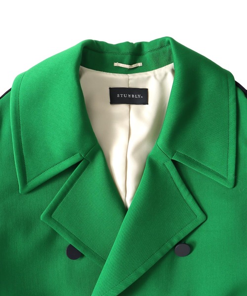 STUMBLY(スタンブリー)の「STUMBLY / Color Blocking Officer Trench Coat(カラーブロッキングオフィサートレンチコート 535-3252908)(トレンチコート・レディース・ネイビー/グリーン・36)」の10枚目の写真