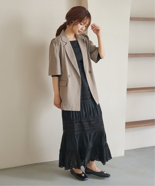 mysty woman（ミスティウーマン）の「前後2WAYテレコパワショルプルオーバー 577439（Tシャツ/カットソー・レディース・ブラウン/ブラック/オフホワイト・FREE）」の5枚目の写真