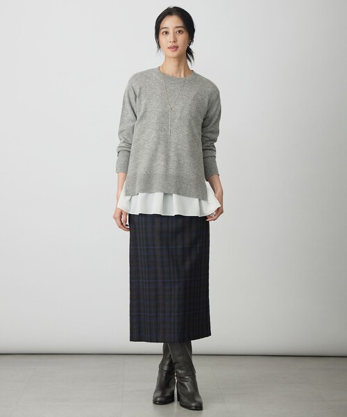 J.PRESS(ジェイプレス)の「【WEB限定カラーあり】レイヤードジャージー フレア カットソー(Tシャツ/カットソー・レディース・ブラック系/ホワイト系・MEDIUM/LARGE)」の20枚目の写真