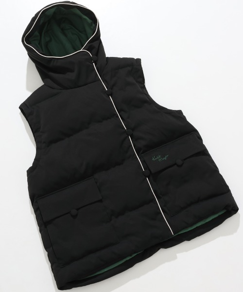 KRIFF MAYER Lady's Collection(クリフメイヤーレディースコレクション)の「【配色・暖かい】中綿フードベスト(ベスト・レディース・イエロー/グリーン/ブラック/アイボリー・LARGE/MEDIUM)」の3枚目の写真