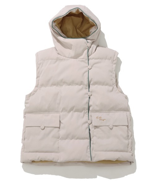 KRIFF MAYER Lady's Collection(クリフメイヤーレディースコレクション)の「【配色・暖かい】中綿フードベスト(ベスト・レディース・イエロー/グリーン/ブラック/アイボリー・LARGE/MEDIUM)」の12枚目の写真