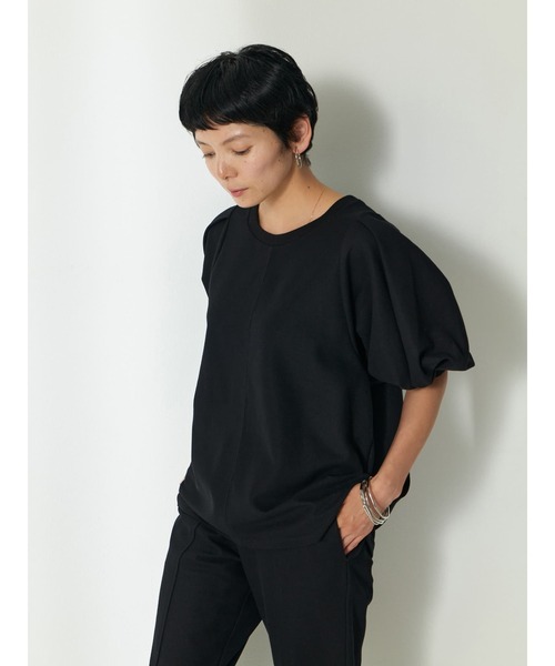 Brown&Street(ブラウンアンドストリート)の「【Daily Luxe】パフスリーブトップス(Tシャツ/カットソー・レディース・ブラック/ネイビー・FREE)」の17枚目の写真