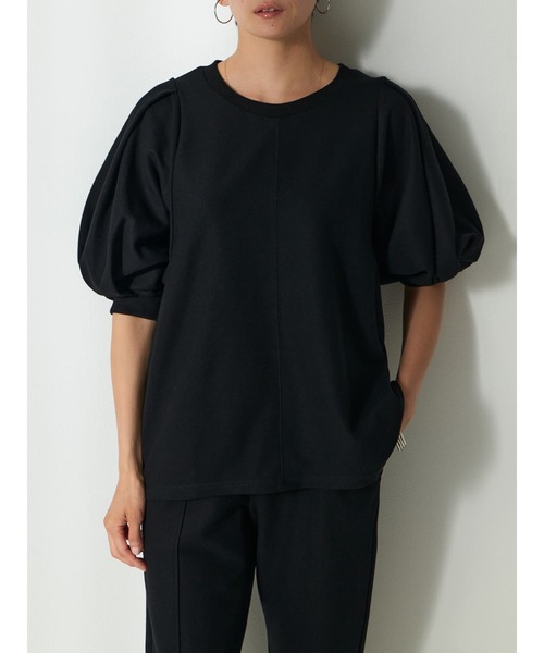 Brown&Street(ブラウンアンドストリート)の「【Daily Luxe】パフスリーブトップス(Tシャツ/カットソー・レディース・ブラック/ネイビー・FREE)」の18枚目の写真