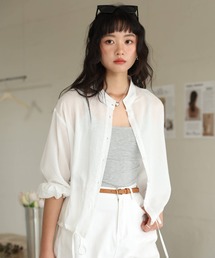 シアーシャツ シアートップス レディース 夏 春 オーバーサイズ 大きめ ゆったり 長袖 大きいサイズ 涼しい 無地 きれいめ かわいい おしゃれ 袖あり 秋 透け感 薄手 薄い ブルー ネイビー ピンク ホワイト 青 水色 紺 桃 白