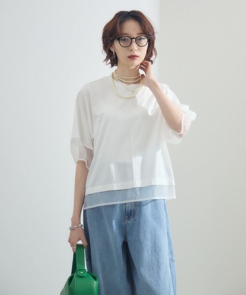 Paradise Picnic(パラダイスピクニック)の「シアーランタンスリーブプルオーバー(Tシャツ/カットソー・レディース・ホワイト/ブラック/チャコールグレー・FREE)」の9枚目の写真