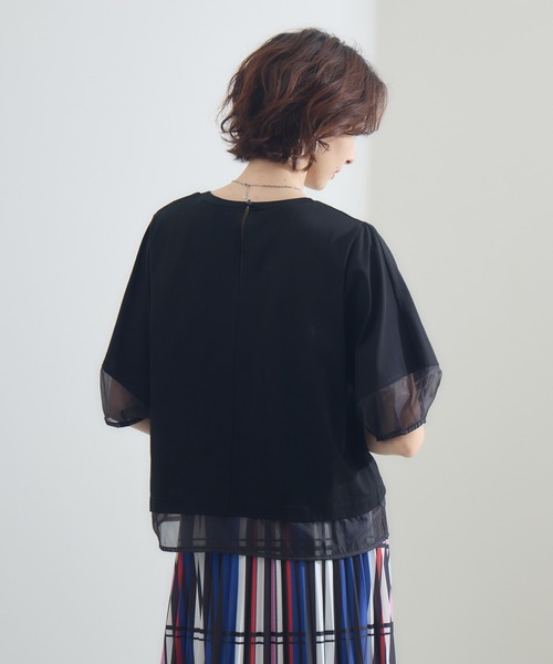 Paradise Picnic(パラダイスピクニック)の「シアーランタンスリーブプルオーバー(Tシャツ/カットソー・レディース・ホワイト/ブラック/チャコールグレー・FREE)」の21枚目の写真