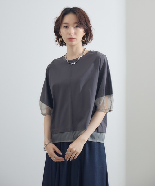 Paradise Picnic(パラダイスピクニック)の「シアーランタンスリーブプルオーバー(Tシャツ/カットソー・レディース・ホワイト/ブラック/チャコールグレー・FREE)」の22枚目の写真