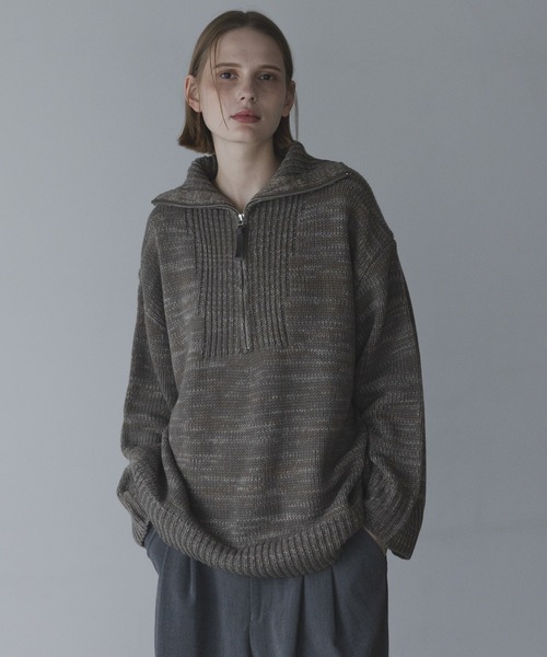 remer（リメール）の「loose half zip melange knit / ルーズハーフ 