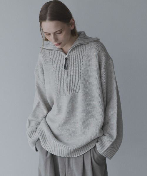 remer（リメール）の「loose half zip melange knit / ルーズハーフ 