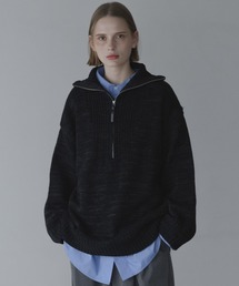 remer | loose half zip melange knit / ルーズハーフジップメランジニット(ニット/セーター)