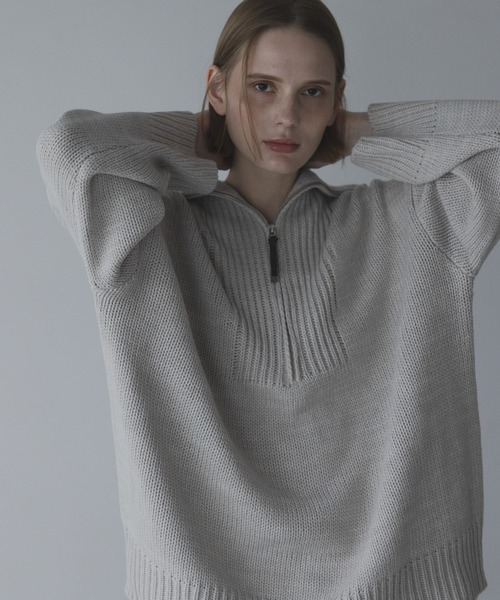remer（リメール）の「loose half zip melange knit / ルーズハーフ 