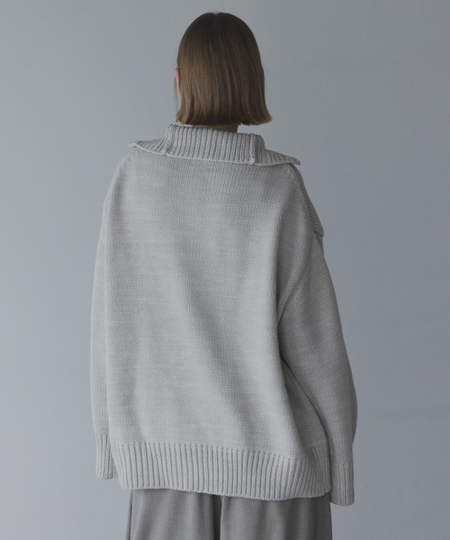 remer（リメール）の「loose half zip melange knit / ルーズハーフ 
