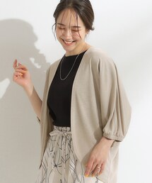 【UV/さらさらタッチ】女性らしさ漂う 5分袖ボレロカーディガン