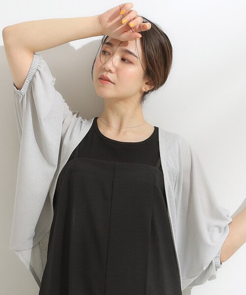 SHOO・LA・RUE（シューラルー）の「【UV/さらさらタッチ】女性らしさ漂う 5分袖ボレロカーディガン（カーディガン/ボレロ・レディース・ピンク系/ブラック/ベージュ/ライトブルー/ライトグレー・00）」の3枚目の写真