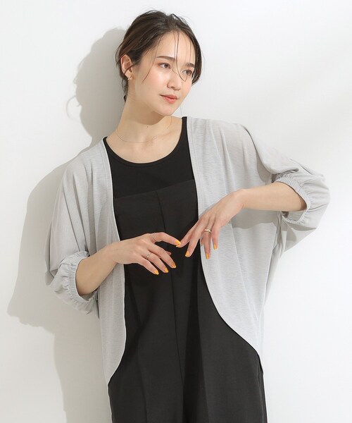 SHOO・LA・RUE（シューラルー）の「【UV/さらさらタッチ】女性らしさ漂う 5分袖ボレロカーディガン（カーディガン/ボレロ・レディース・ピンク系/ブラック/ベージュ/ライトブルー/ライトグレー・00）」の13枚目の写真