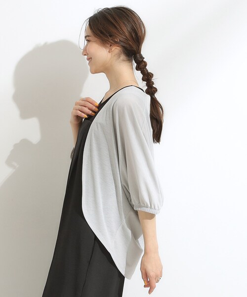 SHOO・LA・RUE（シューラルー）の「【UV/さらさらタッチ】女性らしさ漂う 5分袖ボレロカーディガン（カーディガン/ボレロ・レディース・ピンク系/ブラック/ベージュ/ライトブルー/ライトグレー・00）」の14枚目の写真