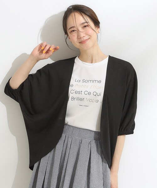 SHOO・LA・RUE（シューラルー）の「【UV/さらさらタッチ】女性らしさ漂う 5分袖ボレロカーディガン（カーディガン/ボレロ・レディース・ピンク系/ブラック/ベージュ/ライトブルー/ライトグレー・00）」の17枚目の写真