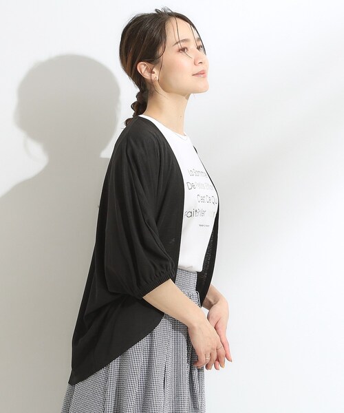 SHOO・LA・RUE（シューラルー）の「【UV/さらさらタッチ】女性らしさ漂う 5分袖ボレロカーディガン（カーディガン/ボレロ・レディース・ピンク系/ブラック/ベージュ/ライトブルー/ライトグレー・00）」の18枚目の写真