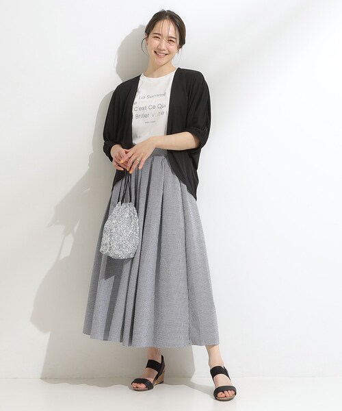 SHOO・LA・RUE（シューラルー）の「【UV/さらさらタッチ】女性らしさ漂う 5分袖ボレロカーディガン（カーディガン/ボレロ・レディース・ピンク系/ブラック/ベージュ/ライトブルー/ライトグレー・00）」の19枚目の写真