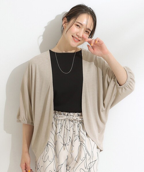 SHOO・LA・RUE（シューラルー）の「【UV/さらさらタッチ】女性らしさ漂う 5分袖ボレロカーディガン（カーディガン/ボレロ・レディース・ピンク系/ブラック/ベージュ/ライトブルー/ライトグレー・00）」の21枚目の写真