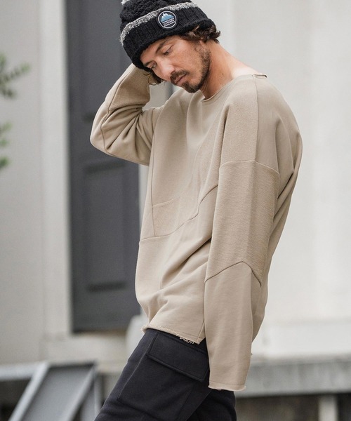 CAMBIO(カンビオ)の「msw1706-Random Patchwork Crew Neck Sweat Pullover スウェット(スウェット・メンズ・グレイッシュベージュ/アイボリー/ブラック/チャコール・S/M/L)」の17枚目の写真