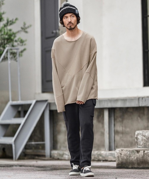 CAMBIO(カンビオ)の「msw1706-Random Patchwork Crew Neck Sweat Pullover スウェット(スウェット・メンズ・グレイッシュベージュ/アイボリー/ブラック/チャコール・S/M/L)」の21枚目の写真